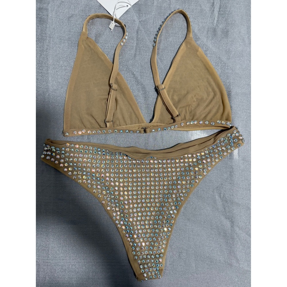 Tan Rhinestone Bikini Set - Picture 3 of 3